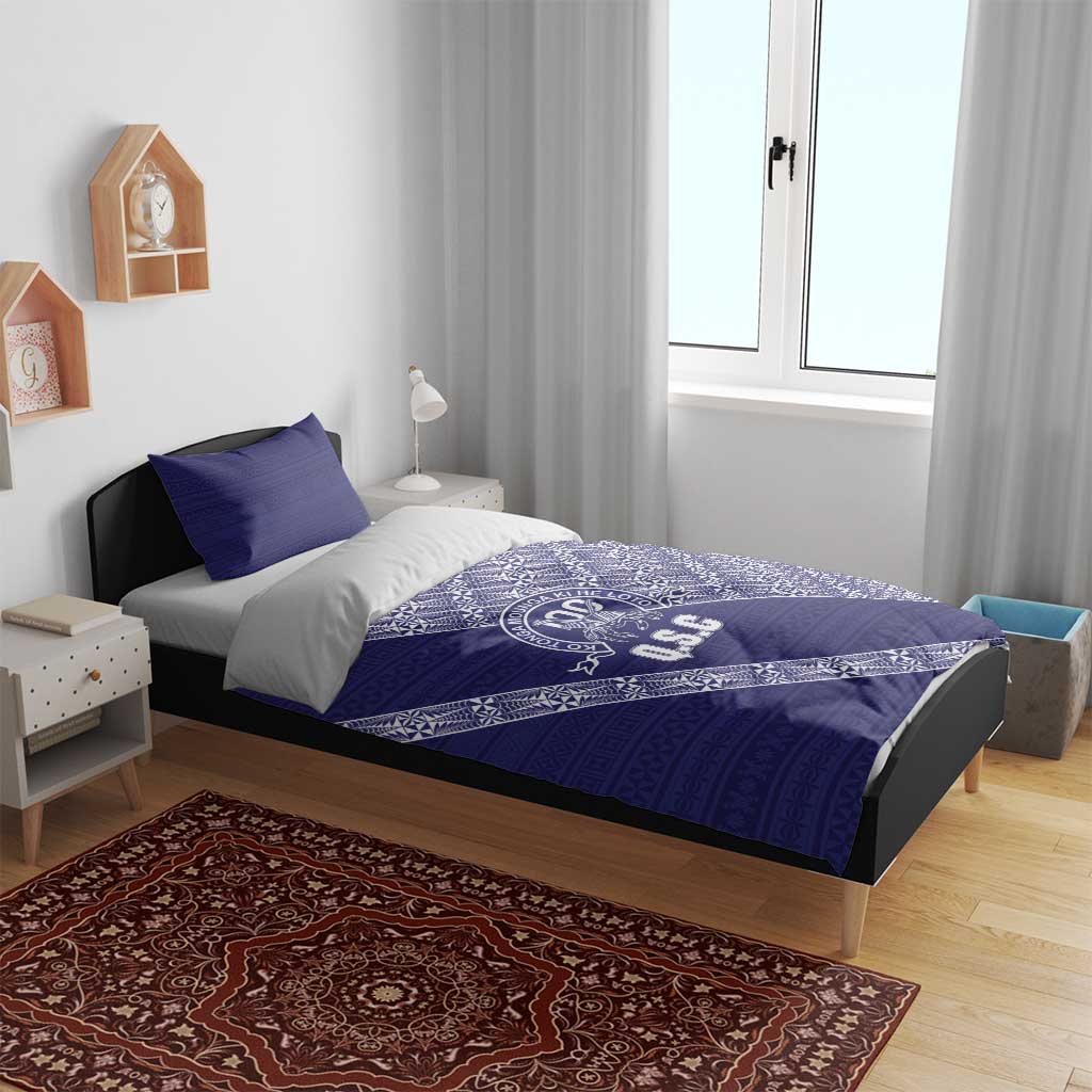 Tonga Queen Salote College Bedding Set 100 Years Anniversary Navy Color