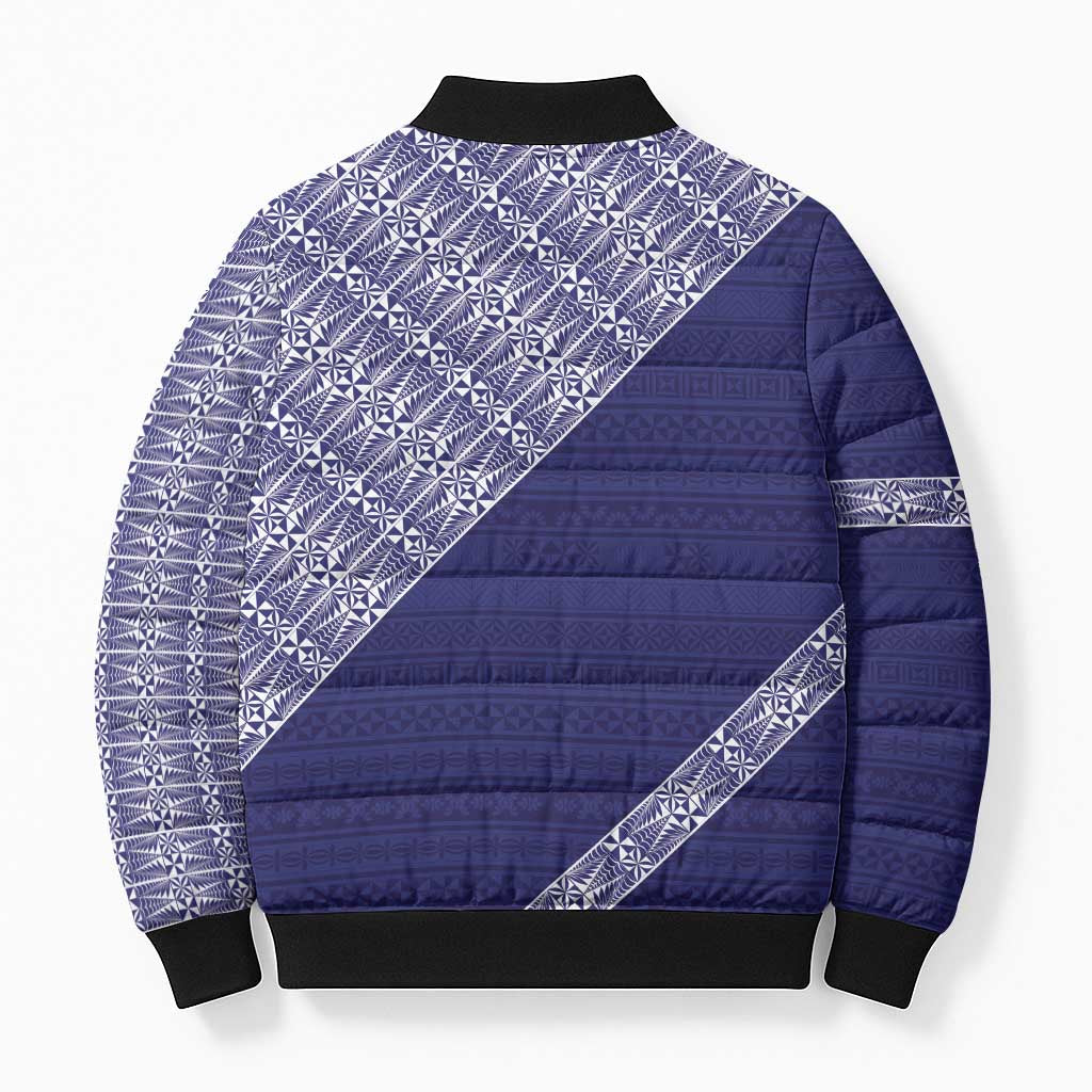 Tonga Queen Salote College Bomber Puffer Jacket 100 Years Anniversary Navy Color