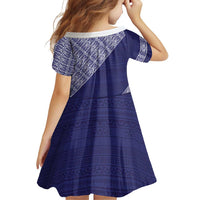 Tonga Queen Salote College Family Matching Off Shoulder Short Dress and Hawaiian Shirt 100 Years Anniversary Navy Color LT05 - Polynesian Pride