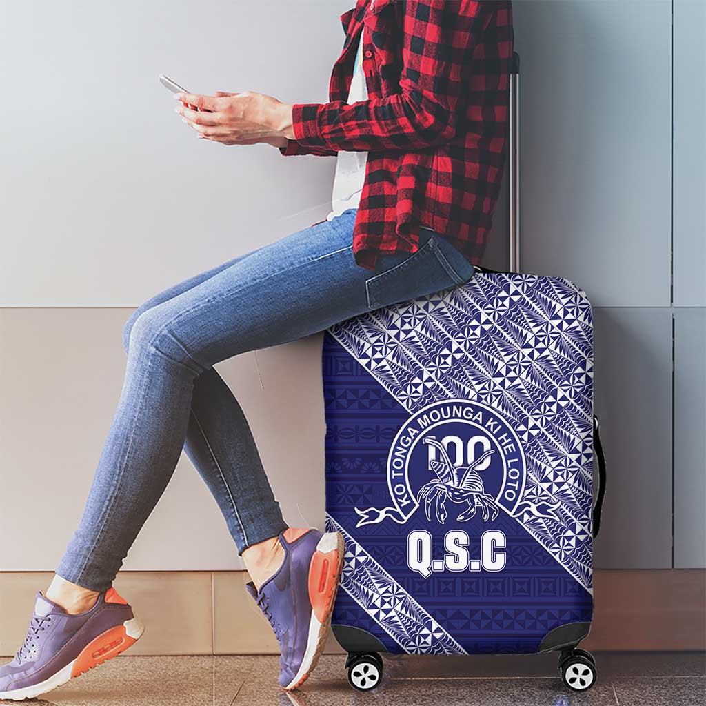 Tonga Queen Salote College Luggage Cover 100 Years Anniversary Navy Color