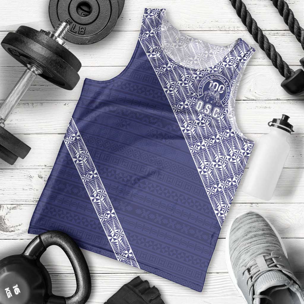Tonga Queen Salote College Men Tank Top 100 Years Anniversary Navy Color