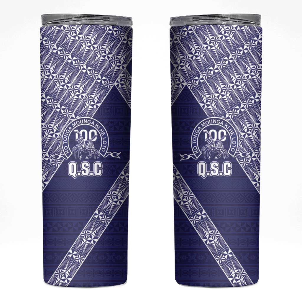 Tonga Queen Salote College Skinny Tumbler 100 Years Anniversary Navy Color