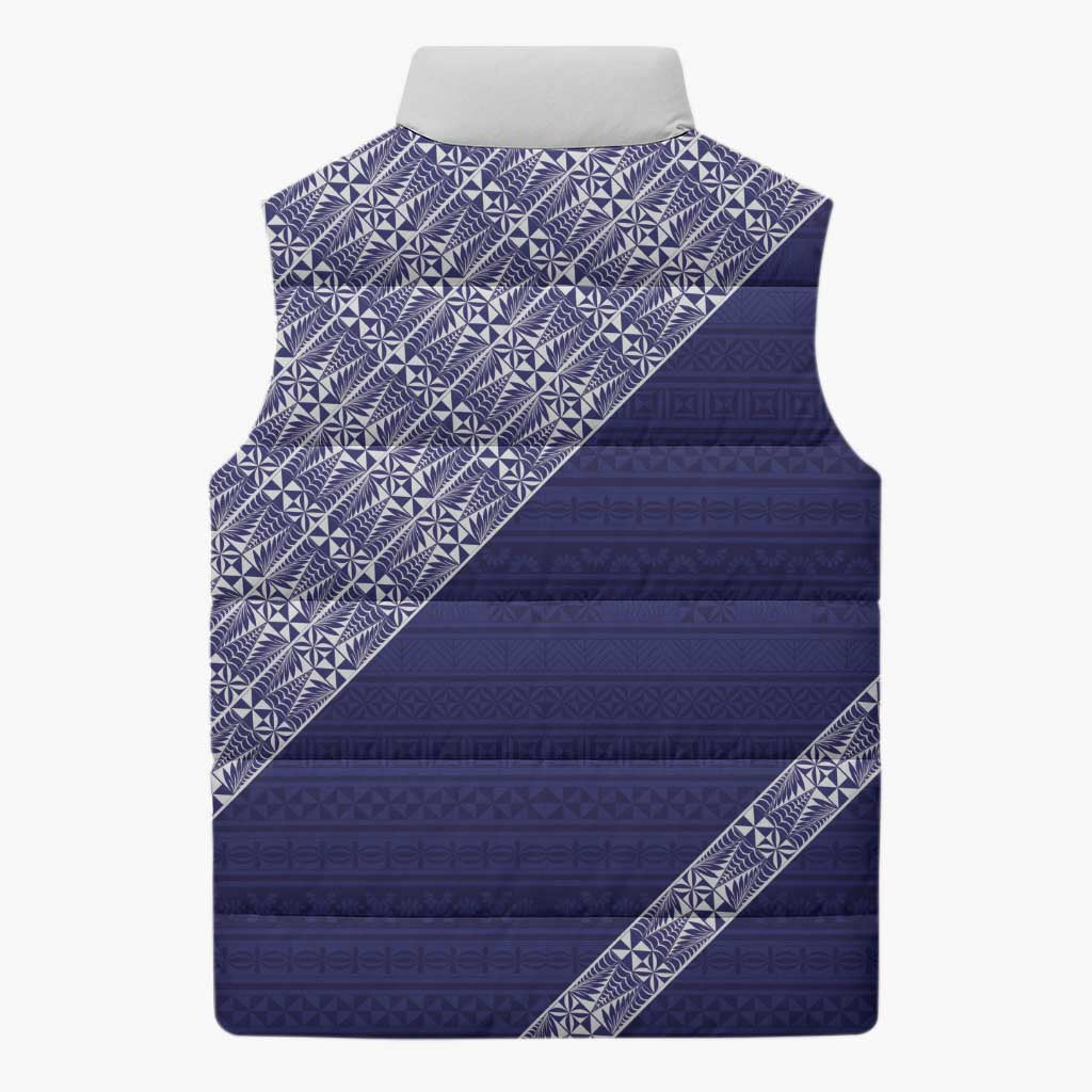 Tonga Queen Salote College Sleeveless Puffer Jacket 100 Years Anniversary Navy Color