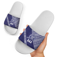 Tonga Queen Salote College Slide Sandals 100 Years Anniversary Navy Color