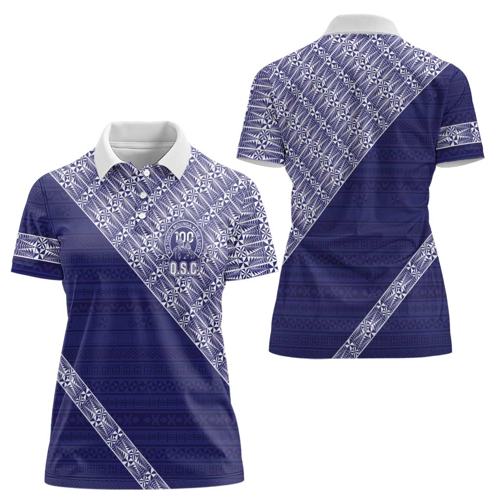 Tonga Queen Salote College Women Polo Shirt 100 Years Anniversary Navy Color