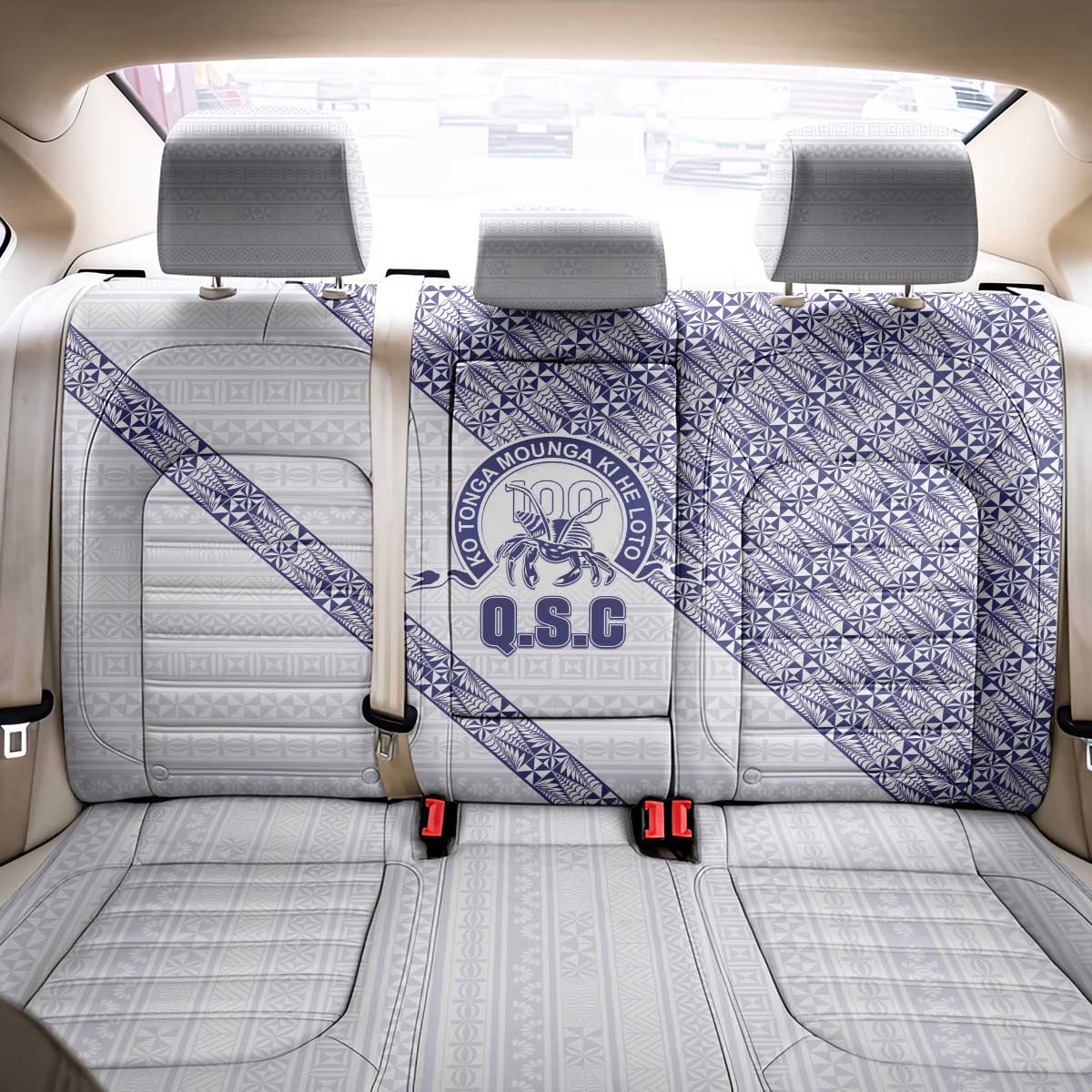 Tonga Queen Salote College Back Car Seat Cover 100 Years Anniversary White Color