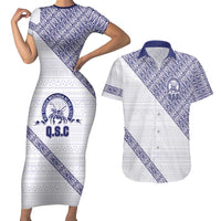Tonga Queen Salote College Couples Matching Short Sleeve Bodycon Dress and Hawaiian Shirt 100 Years Anniversary White Color LT05 White - Polynesian Pride
