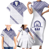 Tonga Queen Salote College Family Matching Short Sleeve Bodycon Dress and Hawaiian Shirt 100 Years Anniversary White Color LT05 - Polynesian Pride