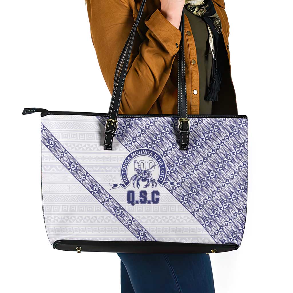 Tonga Queen Salote College Leather Tote Bag 100 Years Anniversary White Color