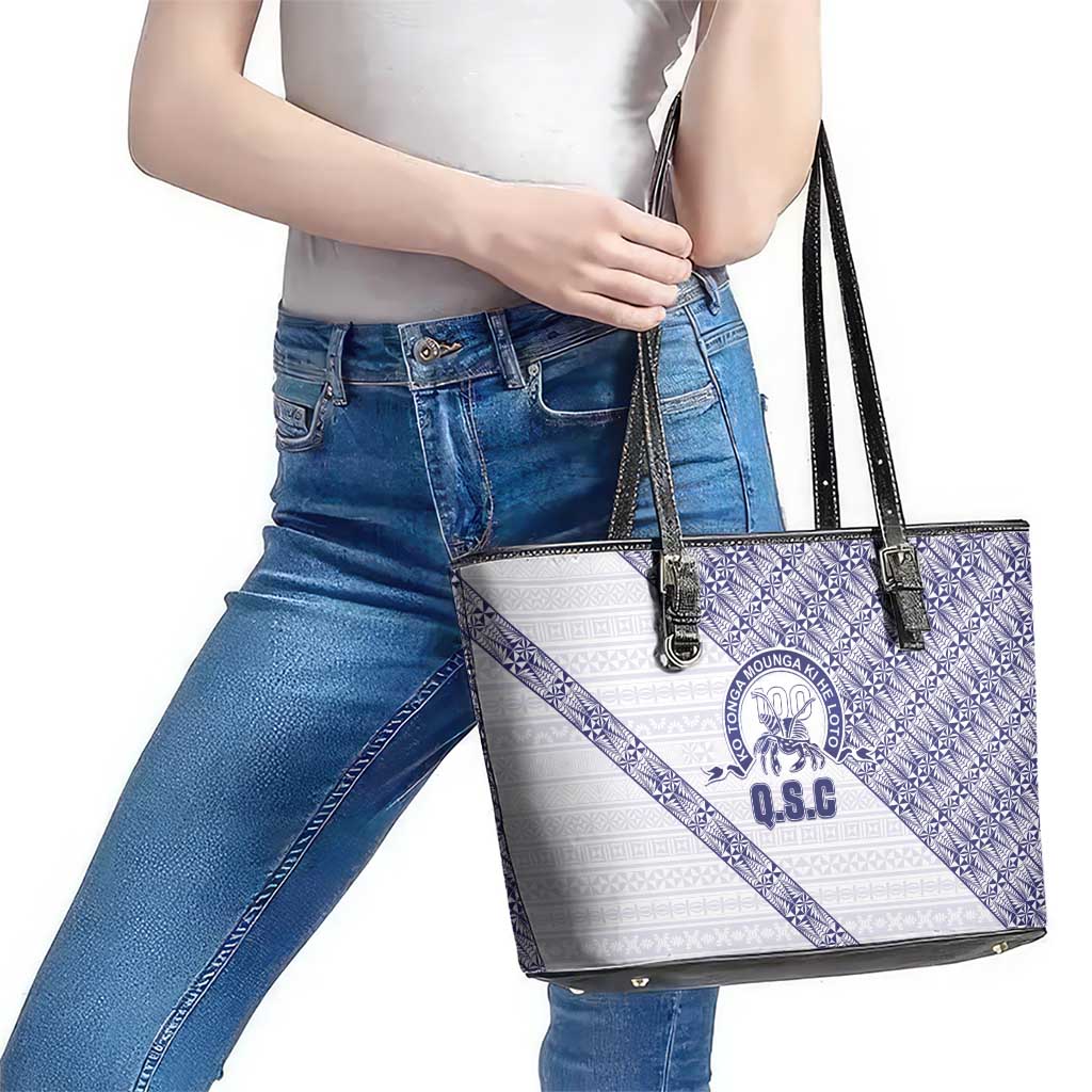 Tonga Queen Salote College Leather Tote Bag 100 Years Anniversary White Color