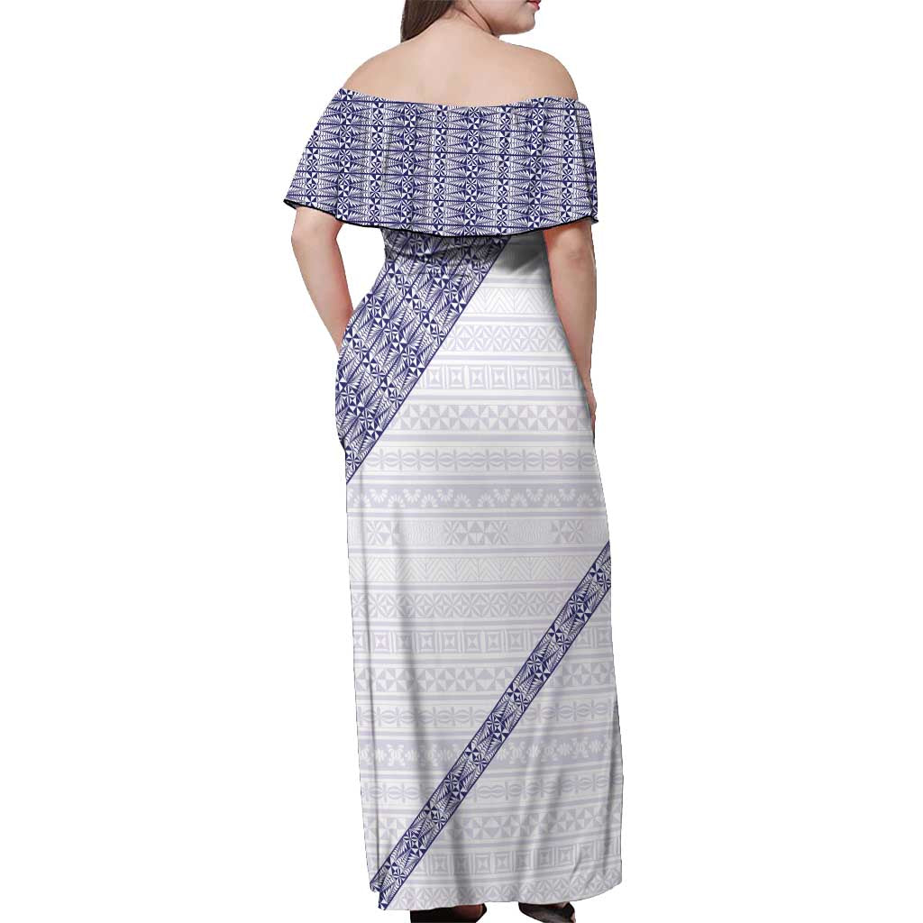 Tonga Queen Salote College Off Shoulder Maxi Dress 100 Years Anniversary White Color