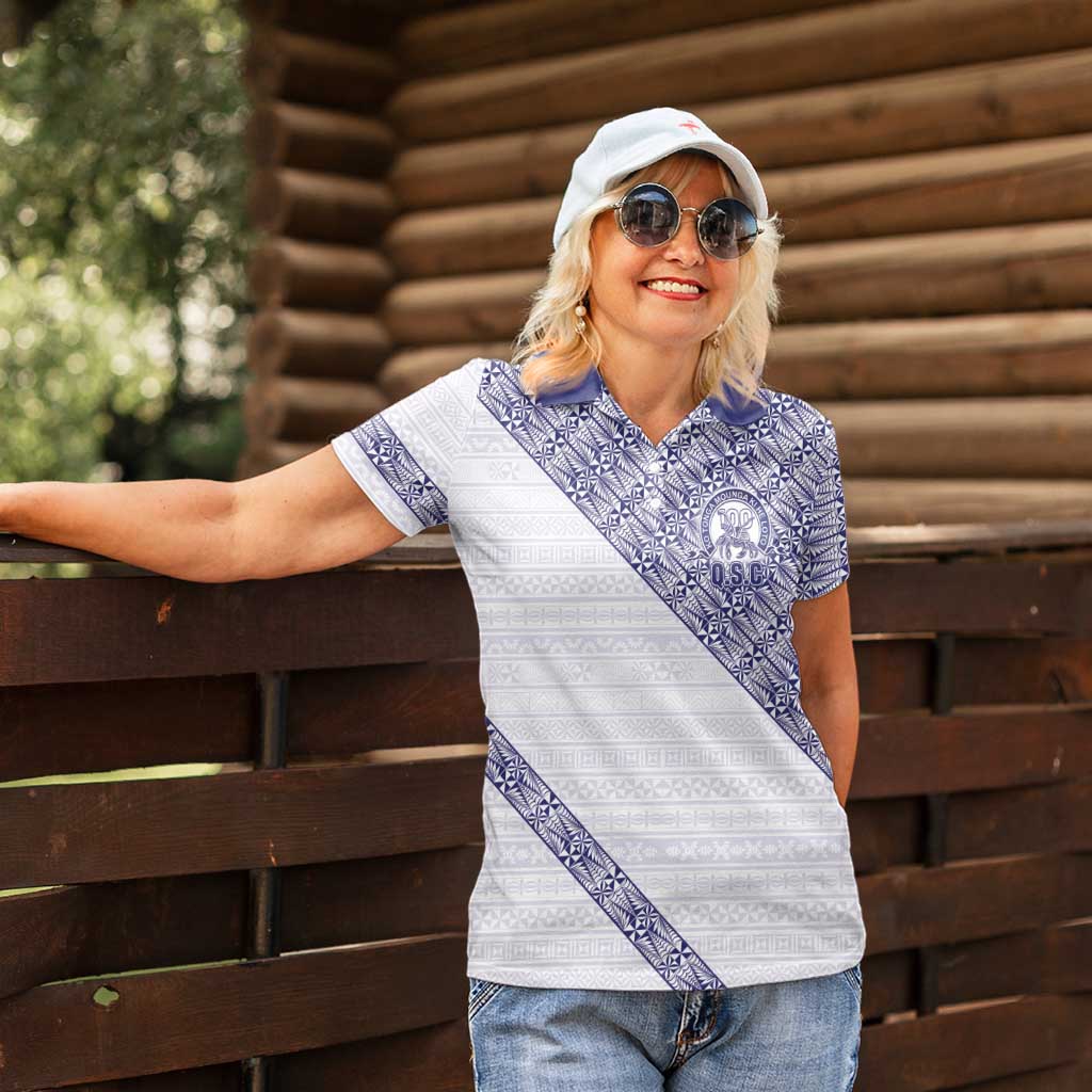 Tonga Queen Salote College Women Polo Shirt 100 Years Anniversary White Color