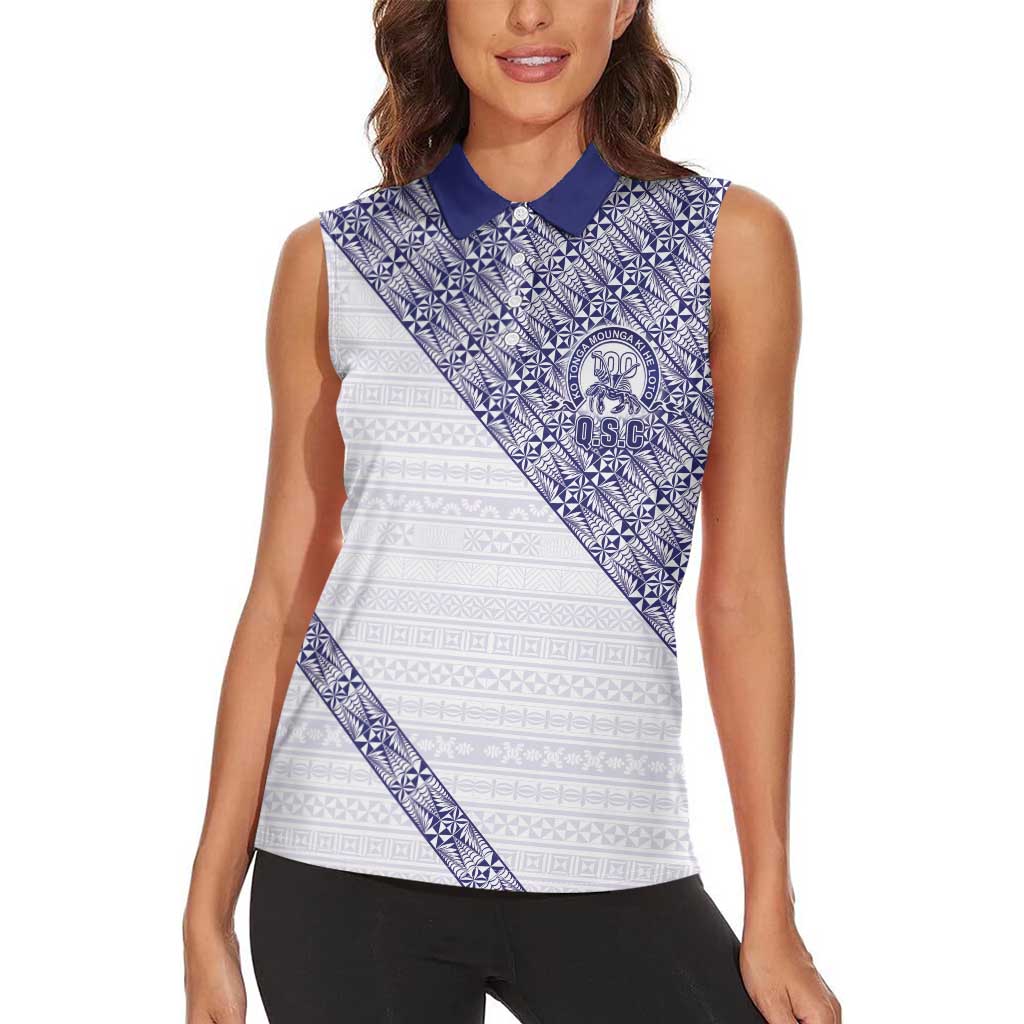 Tonga Queen Salote College Women Sleeveless Polo Shirt 100 Years Anniversary White Color