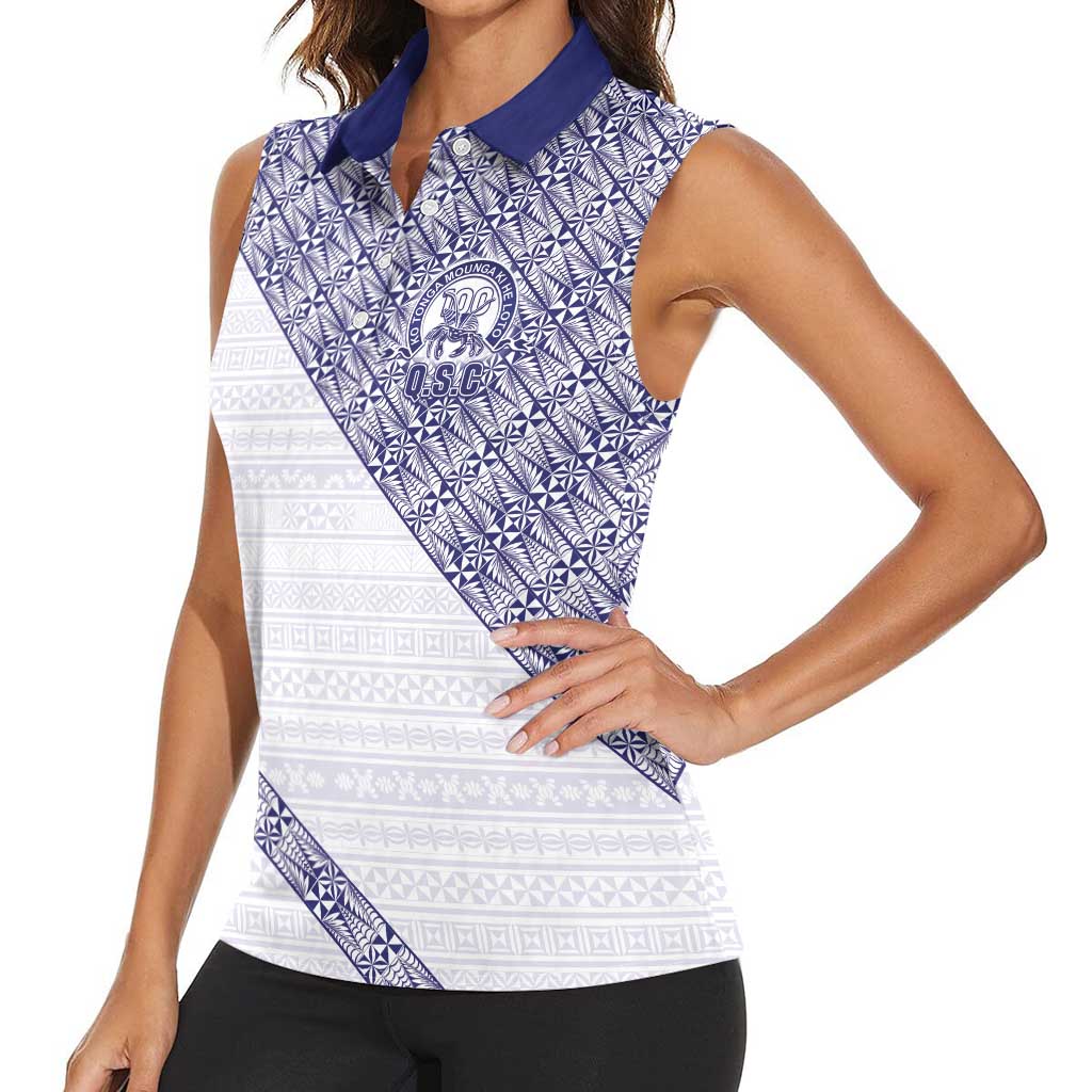 Tonga Queen Salote College Women Sleeveless Polo Shirt 100 Years Anniversary White Color