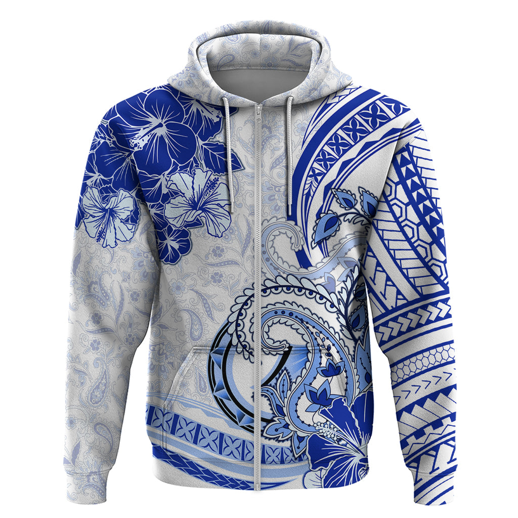 Polynesia Paisley Hoodie Mix Navy Polynesian Pattern LT05 Zip Hoodie Navy - Polynesian Pride