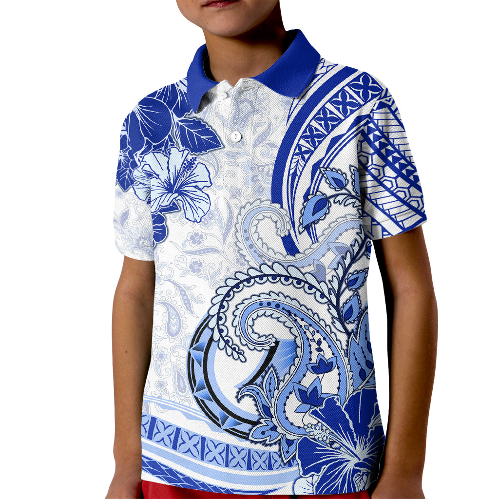 Polynesia Paisley Kid Polo Shirt Mix Navy Polynesian Pattern LT05 Kid Navy - Polynesian Pride