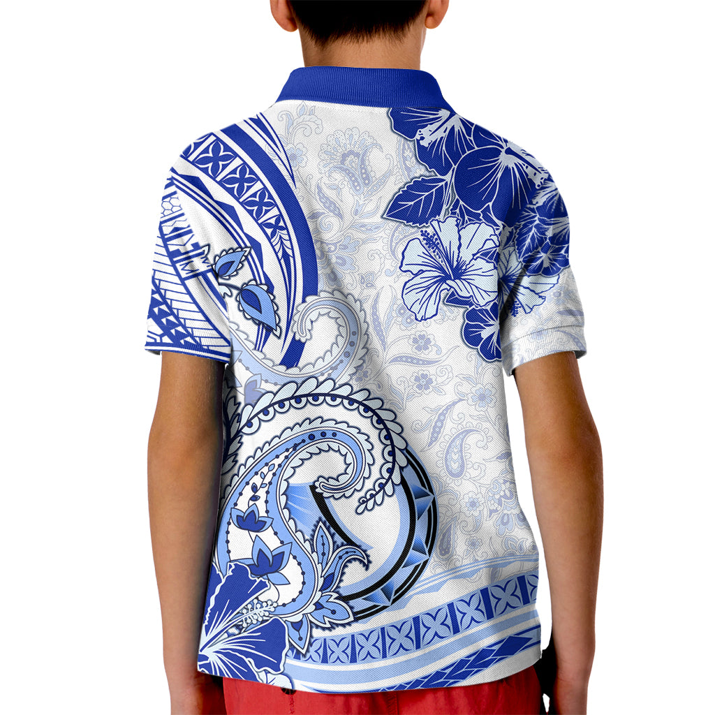 Polynesia Paisley Kid Polo Shirt Mix Navy Polynesian Pattern LT05 - Polynesian Pride