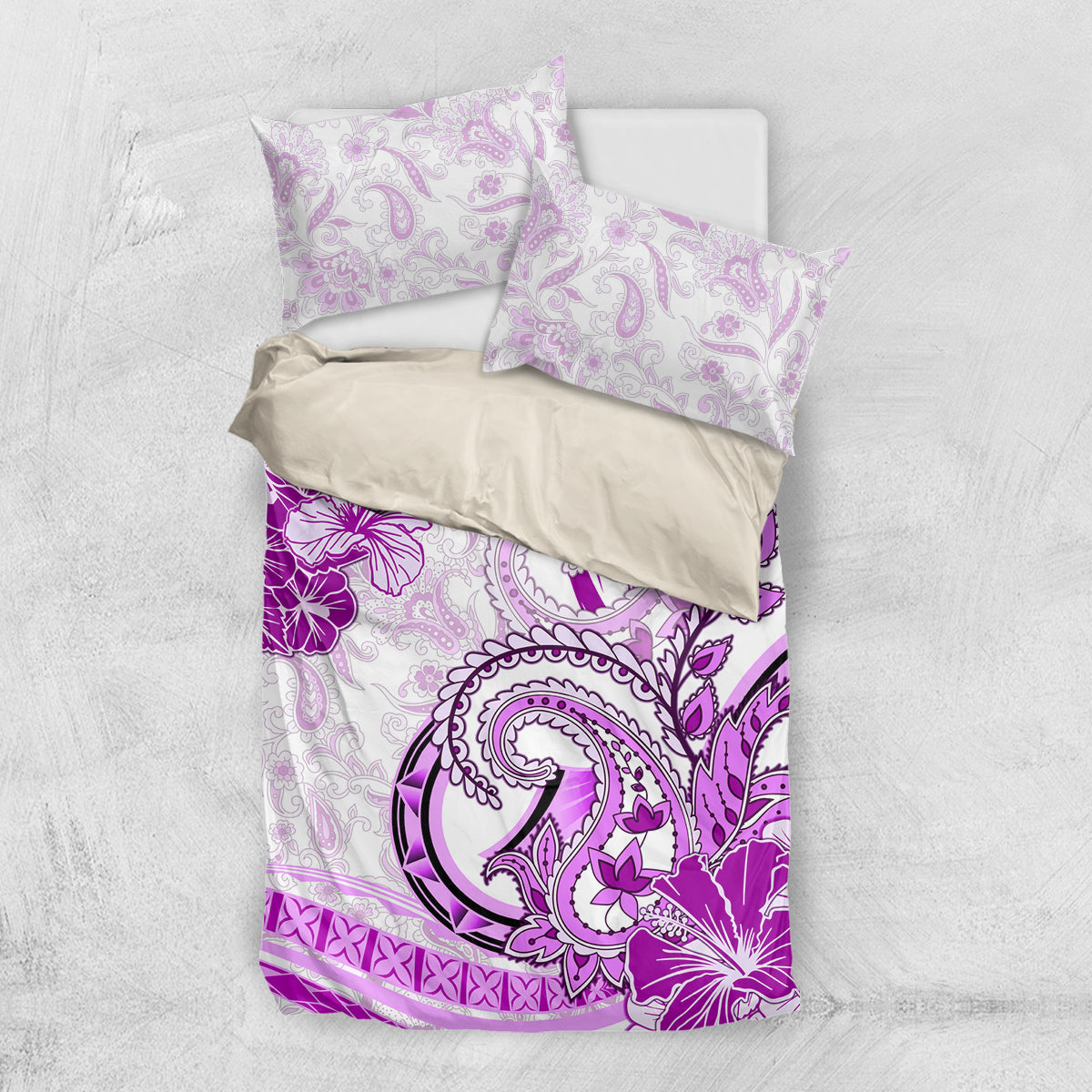Polynesia Paisley Bedding Set Mix Pink Polynesian Pattern