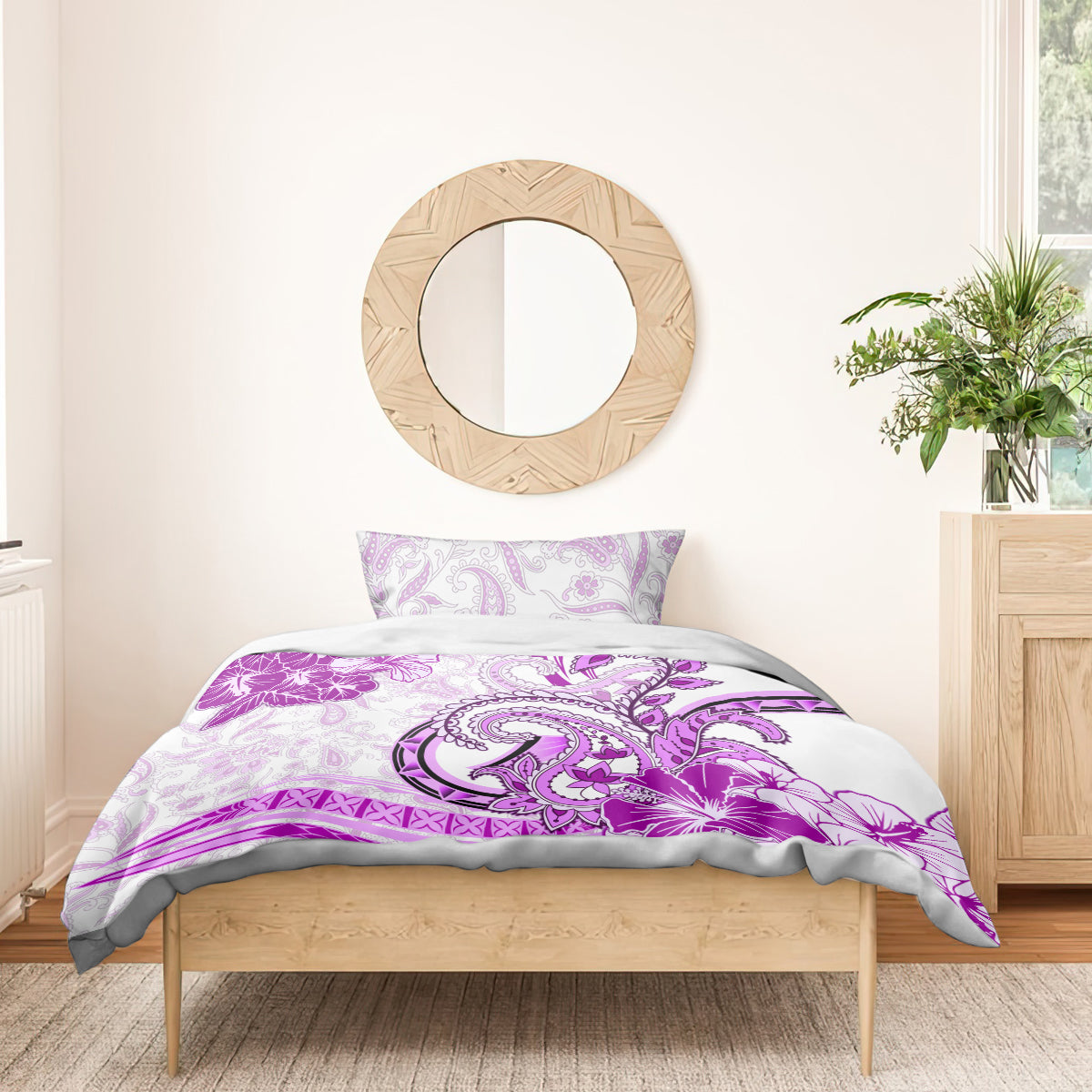 Polynesia Paisley Bedding Set Mix Pink Polynesian Pattern