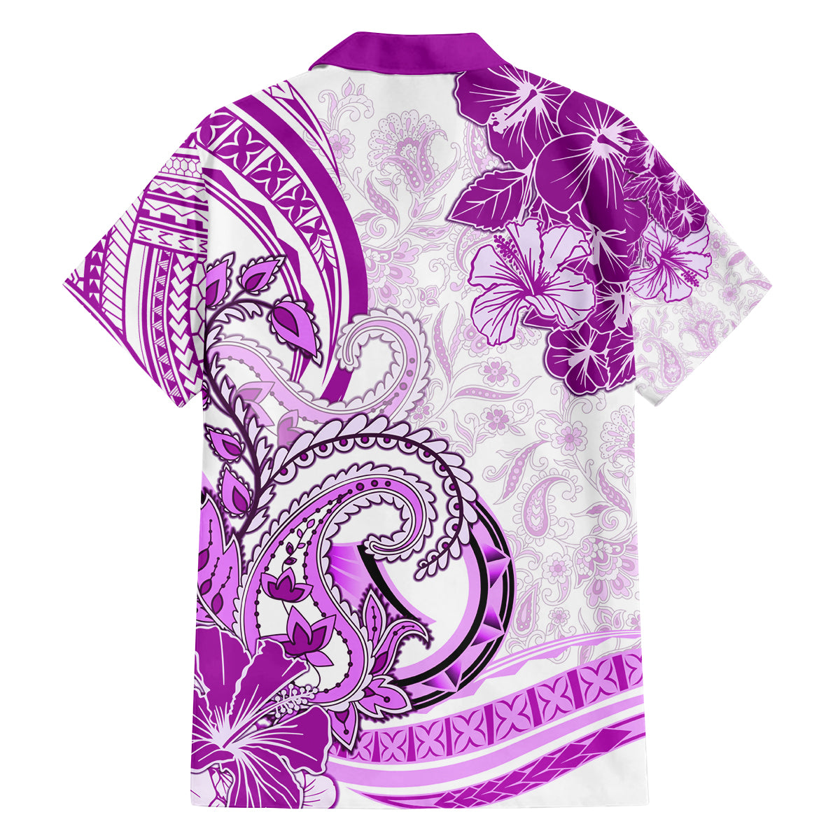 Polynesia Paisley Family Matching Summer Maxi Dress and Hawaiian Shirt Mix Pink Polynesian Pattern LT05 - Polynesian Pride