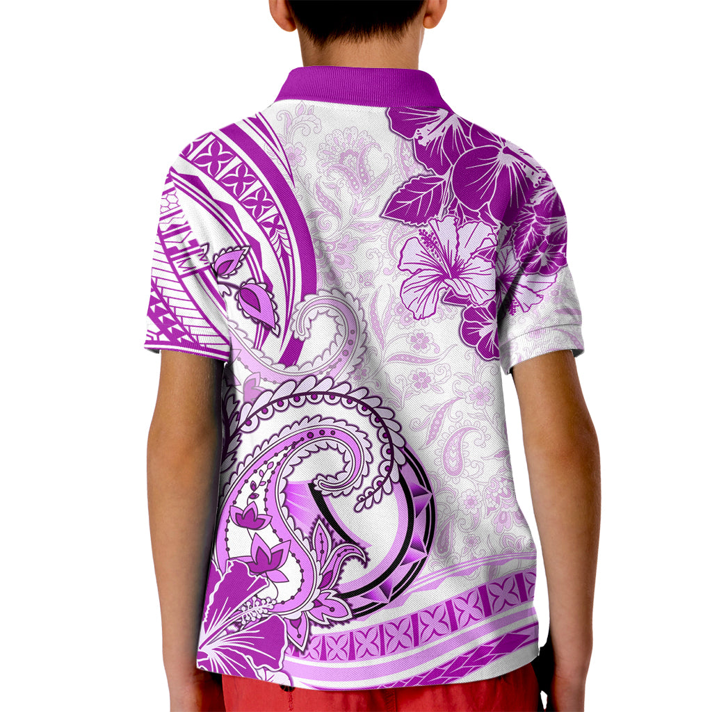 Polynesia Paisley Kid Polo Shirt Mix Pink Polynesian Pattern LT05 - Polynesian Pride