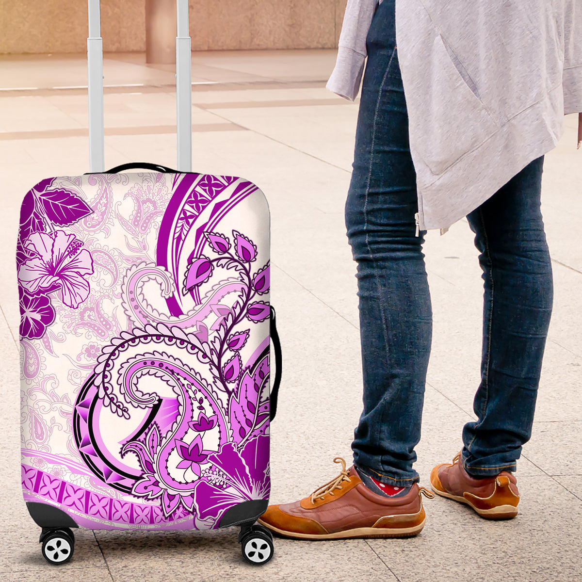 Polynesia Paisley Luggage Cover Mix Pink Polynesian Pattern LT05 Pink - Polynesian Pride