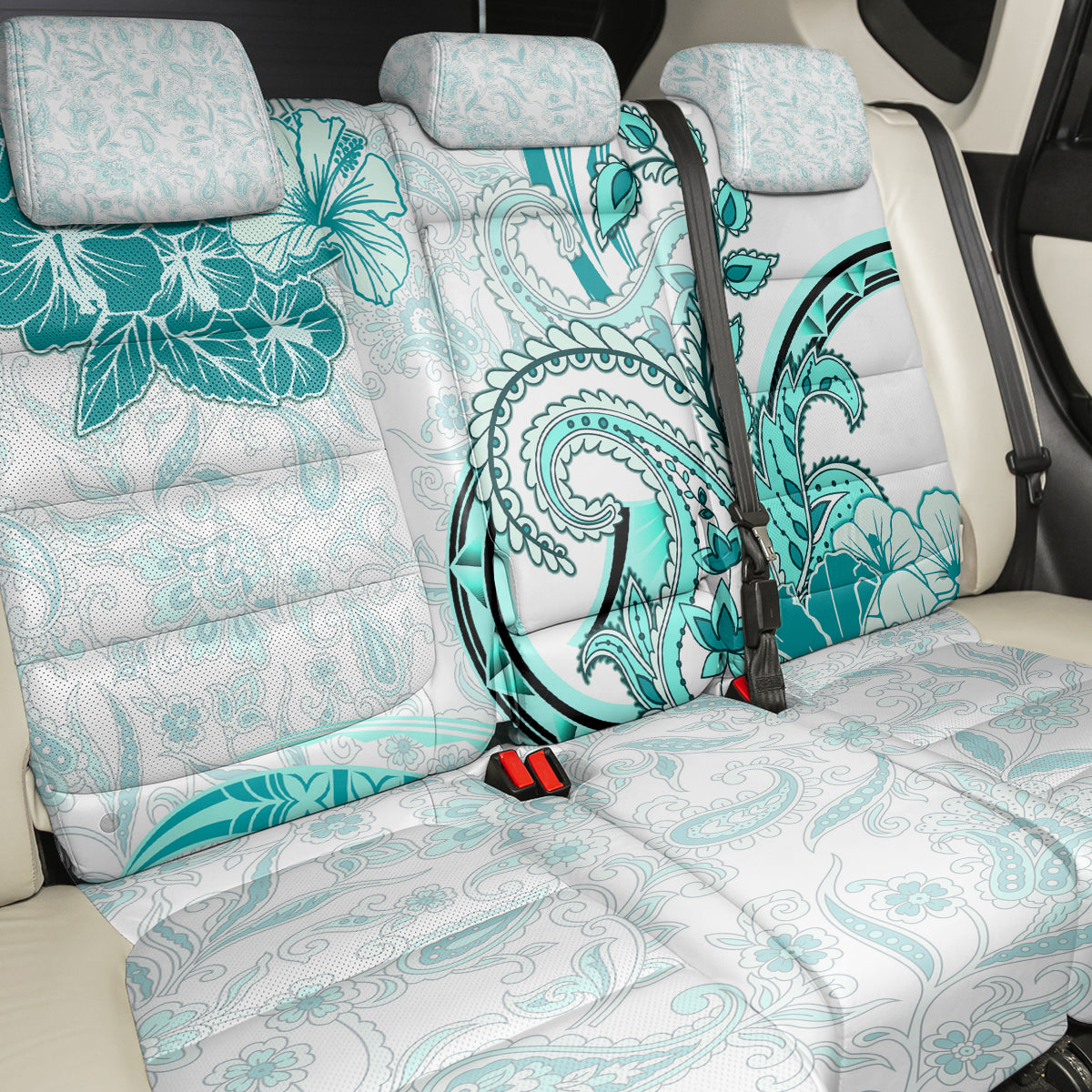 Polynesia Paisley Back Car Seat Cover Mix Teal Polynesian Pattern LT05 - Polynesian Pride