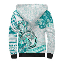 Polynesia Paisley Sherpa Hoodie Mix Teal Polynesian Pattern LT05 - Polynesian Pride
