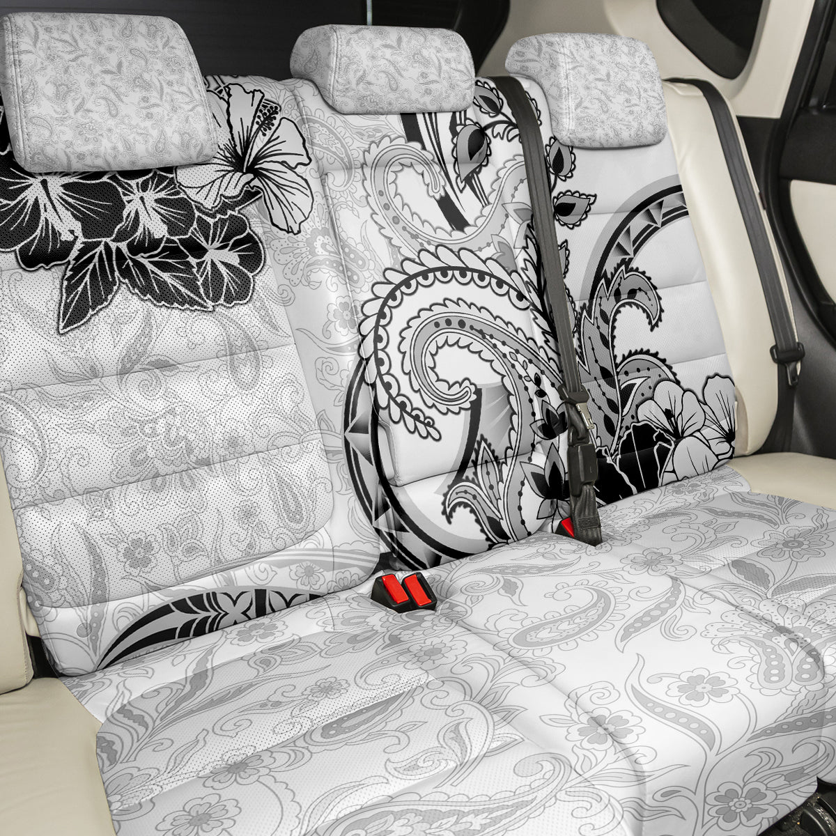 Polynesia Paisley Back Car Seat Cover Mix White Polynesian Pattern LT05 - Polynesian Pride