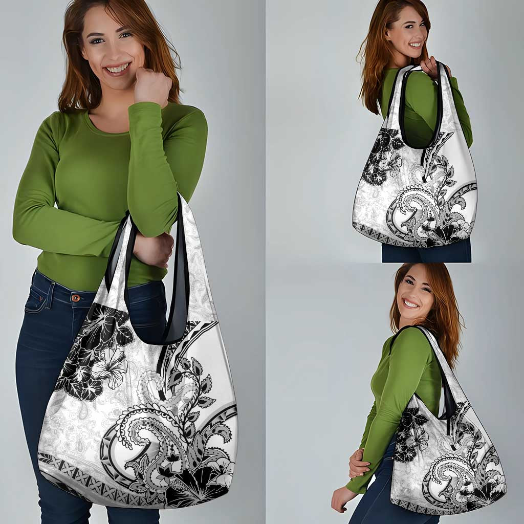 Polynesia Paisley Grocery Bag Mix White Polynesian Pattern