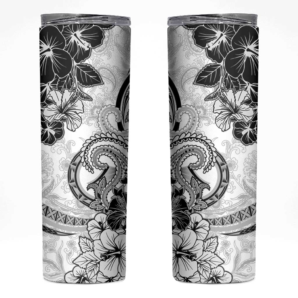 Polynesia Paisley Skinny Tumbler Mix White Polynesian Pattern LT05 White - Polynesian Pride