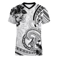 Polynesia Paisley Women V Neck T Shirt Mix White Polynesian Pattern LT05 Female White - Polynesian Pride