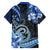 Polynesia Paisley Family Matching Off Shoulder Maxi Dress and Hawaiian Shirt Mix Blue Polynesian Pattern LT05 - Polynesian Pride