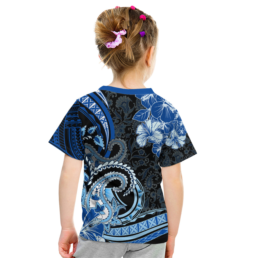 Polynesia Paisley Kid T Shirt Mix Blue Polynesian Pattern LT05 - Polynesian Pride