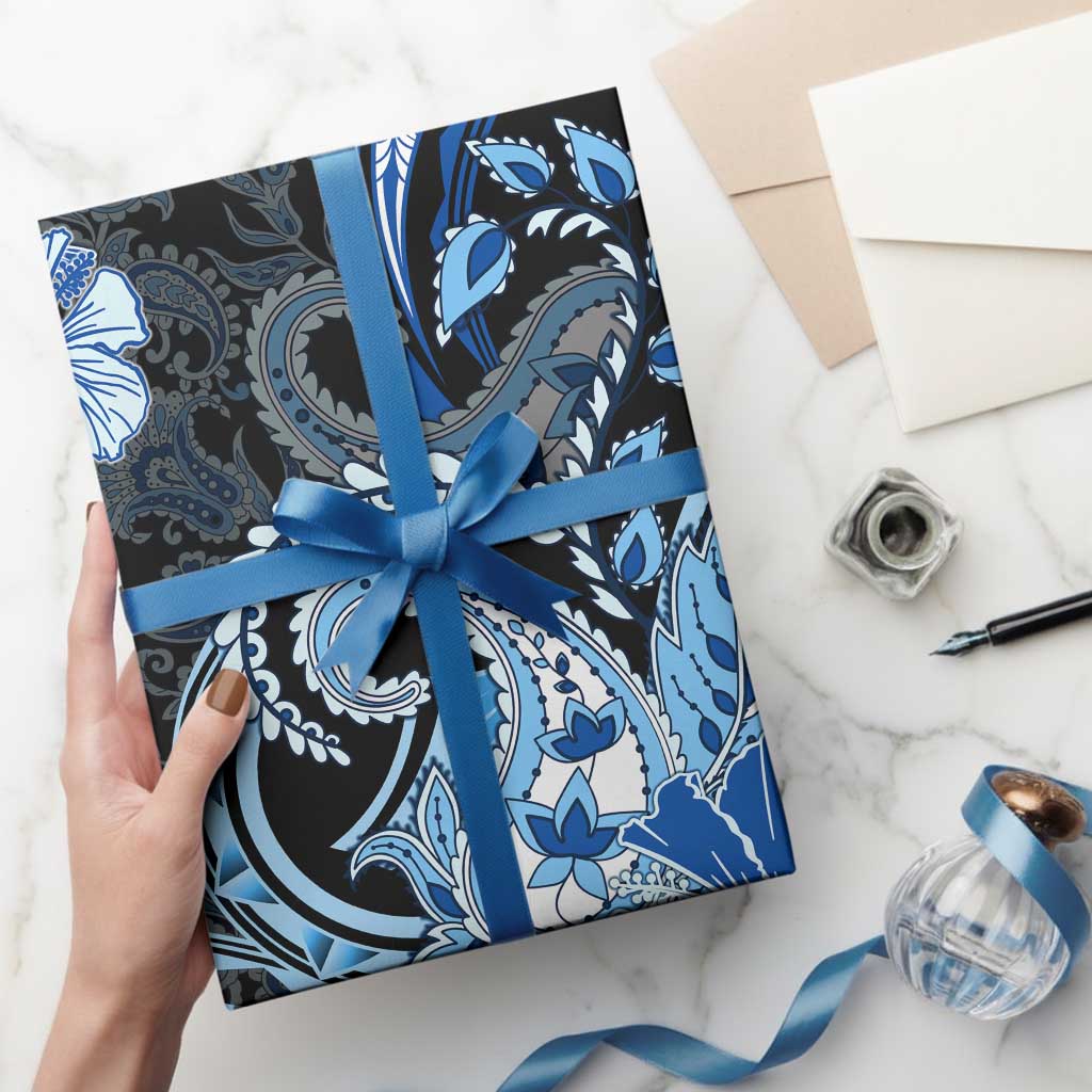 Polynesia Paisley Wrapping Paper Mix Blue Polynesian Pattern - Polynesian Pride