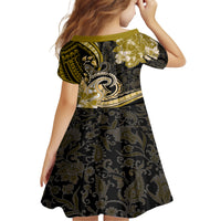 Polynesia Paisley Family Matching Off Shoulder Short Dress and Hawaiian Shirt Mix Gold Polynesian Pattern LT05 - Polynesian Pride