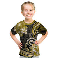 Polynesia Paisley Kid T Shirt Mix Gold Polynesian Pattern LT05 Gold - Polynesian Pride