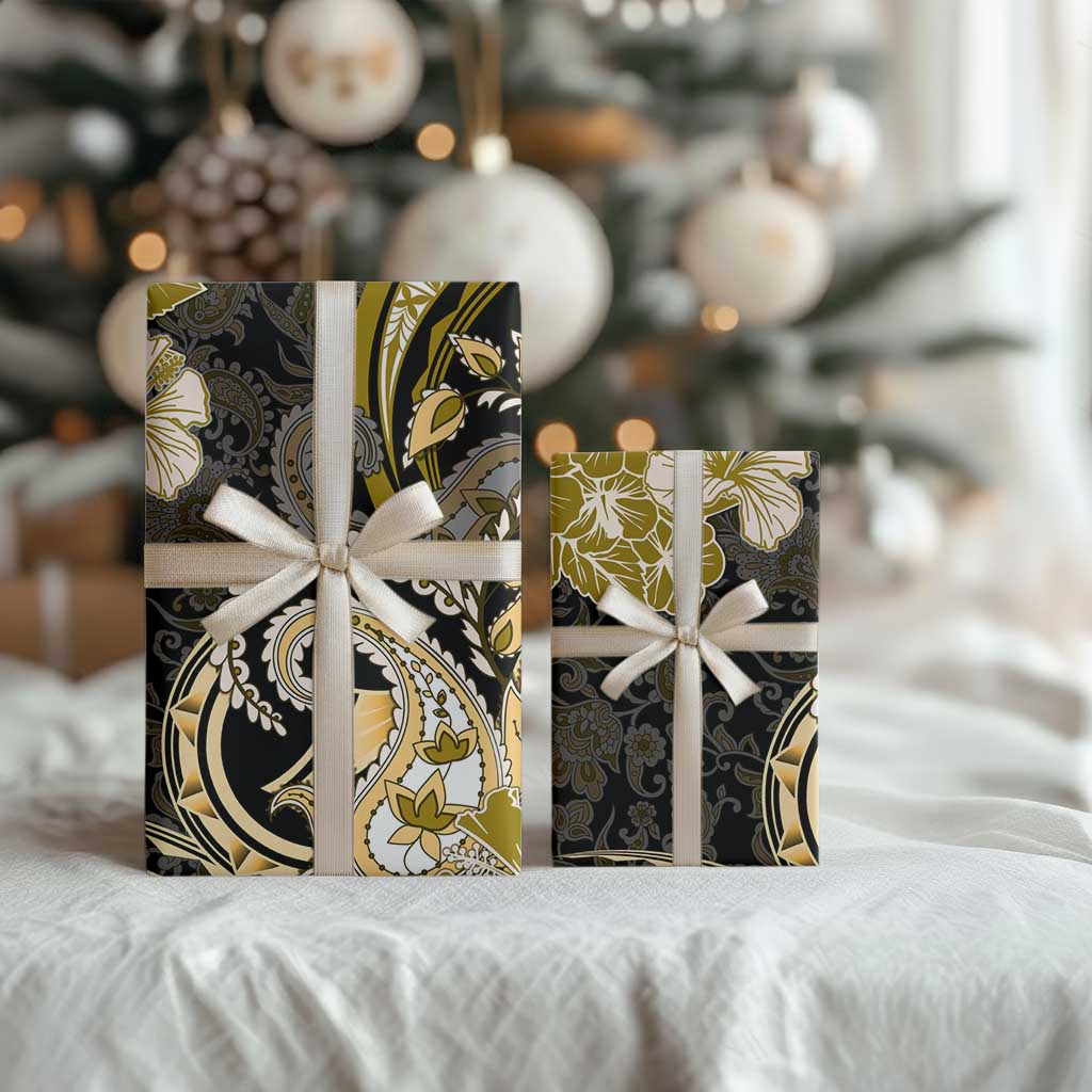 Polynesia Paisley Wrapping Paper Mix Gold Polynesian Pattern - Polynesian Pride