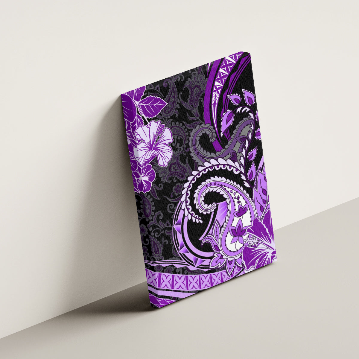 Polynesia Paisley Canvas Wall Art Mix Purple Polynesian Pattern