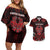 Personalised Easter Island Couples Matching Off Shoulder Short Dress and Hawaiian Shirt Polynesian Pattern Emblem