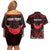 Personalised Easter Island Couples Matching Off Shoulder Short Dress and Hawaiian Shirt Polynesian Pattern Emblem