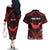 Personalised Easter Island Couples Matching Off The Shoulder Long Sleeve Dress and Hawaiian Shirt Polynesian Pattern Emblem