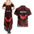 Personalised Easter Island Couples Matching Summer Maxi Dress and Hawaiian Shirt Polynesian Pattern Emblem