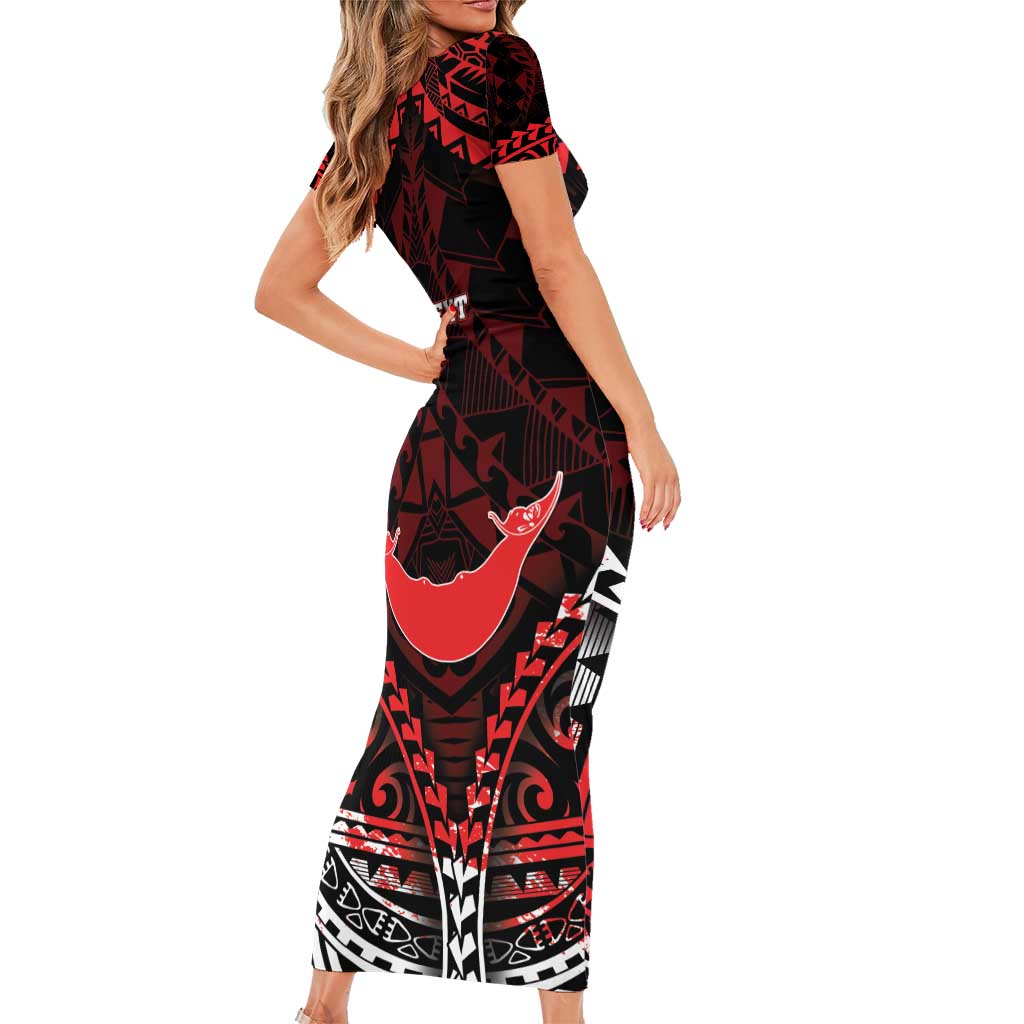 Personalised Easter Island Family Matching Short Sleeve Bodycon Dress and Hawaiian Shirt Polynesian Pattern Emblem