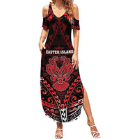 Personalised Easter Island Family Matching Summer Maxi Dress and Hawaiian Shirt Polynesian Pattern Emblem