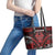 Easter Island Leather Tote Bag Polynesian Pattern Emblem
