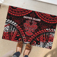 Easter Island Rubber Doormat Polynesian Pattern Emblem