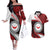 Easter Island Couples Matching Off The Shoulder Long Sleeve Dress and Hawaiian Shirt Moai Statues Polynesian Style