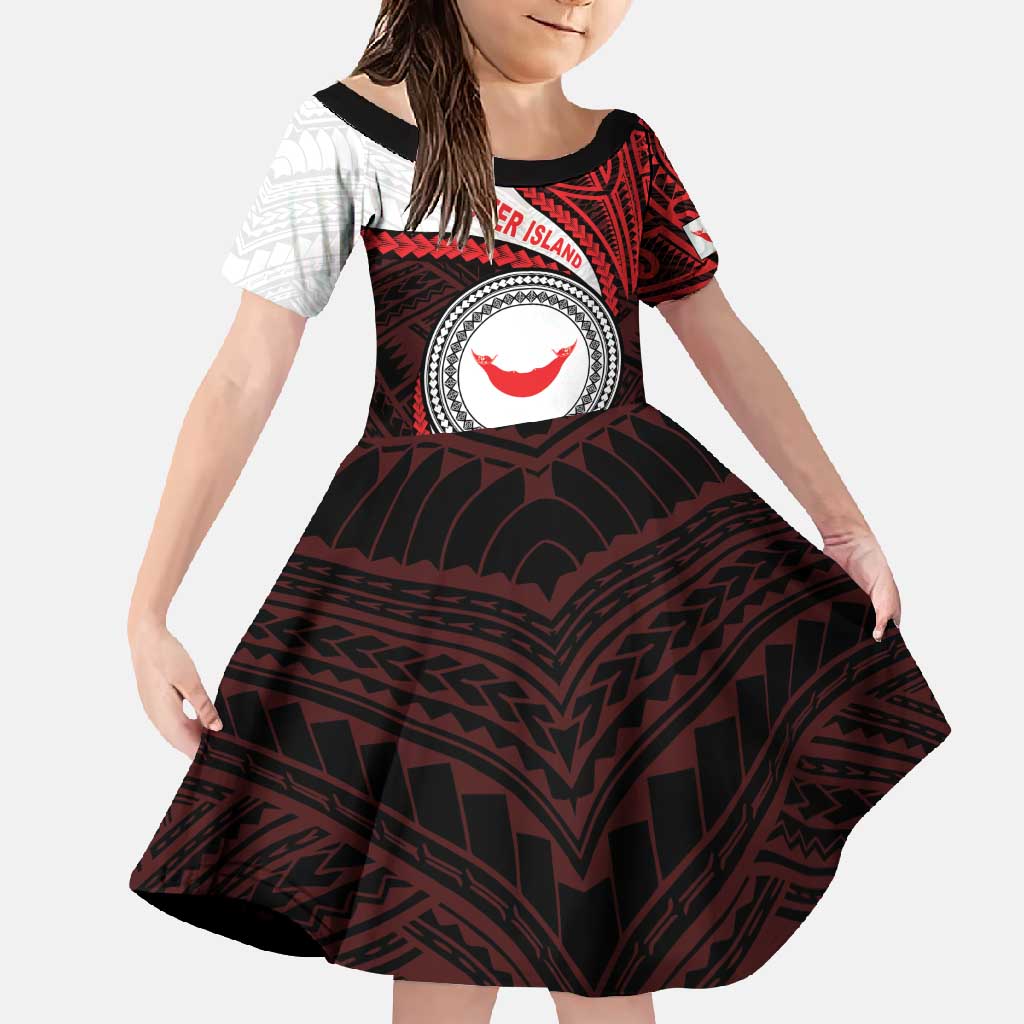 Easter Island Family Matching Summer Maxi Dress and Hawaiian Shirt Moai Statues Polynesian Style