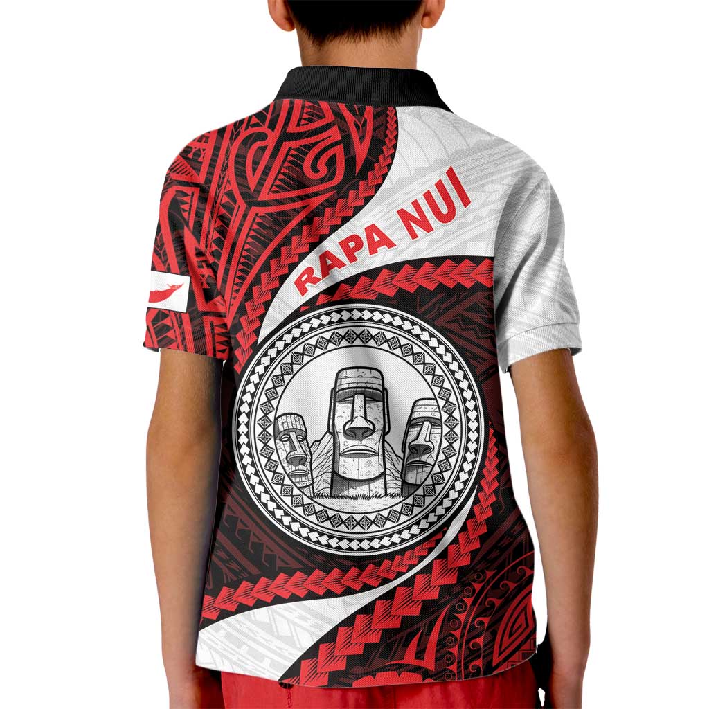 Easter Island Kid Polo Shirt Moai Statues Polynesian Style